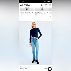 Citizens of Humanity Sabine jeans size 28 High rise Straight leg